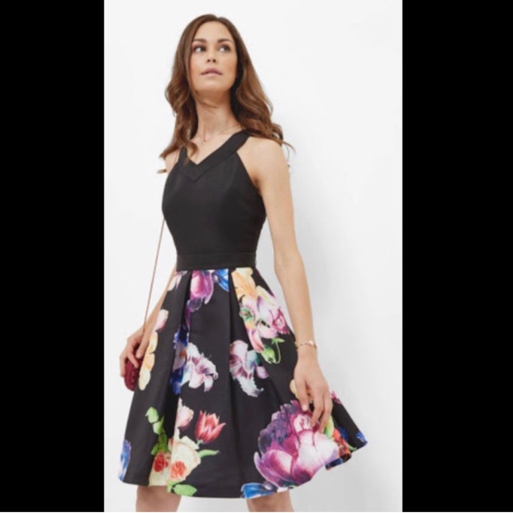 NWT Ted Baker black floral dress *read*